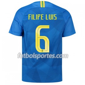 Camisetas Brasil Filipe Luis 6 Segunda Equipacion Mundial 2018